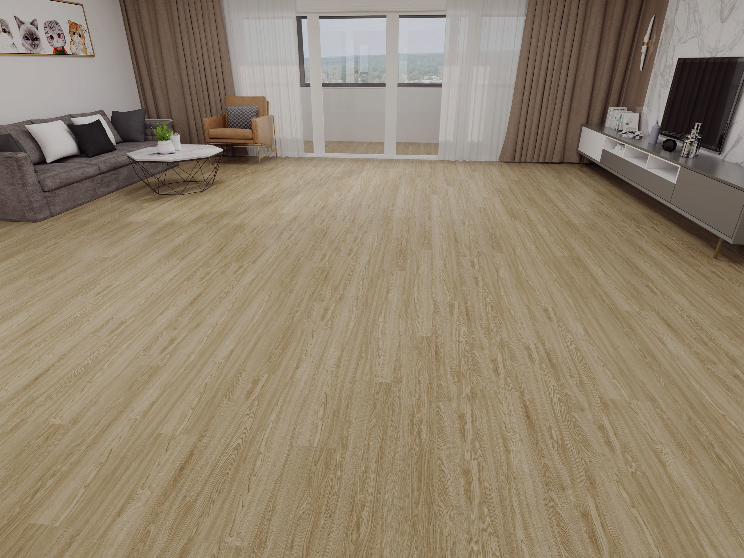 Sol SPC 8mm (sous-couche 1,5mm intégrée): Chêne Naturel - 1220 x 181mm