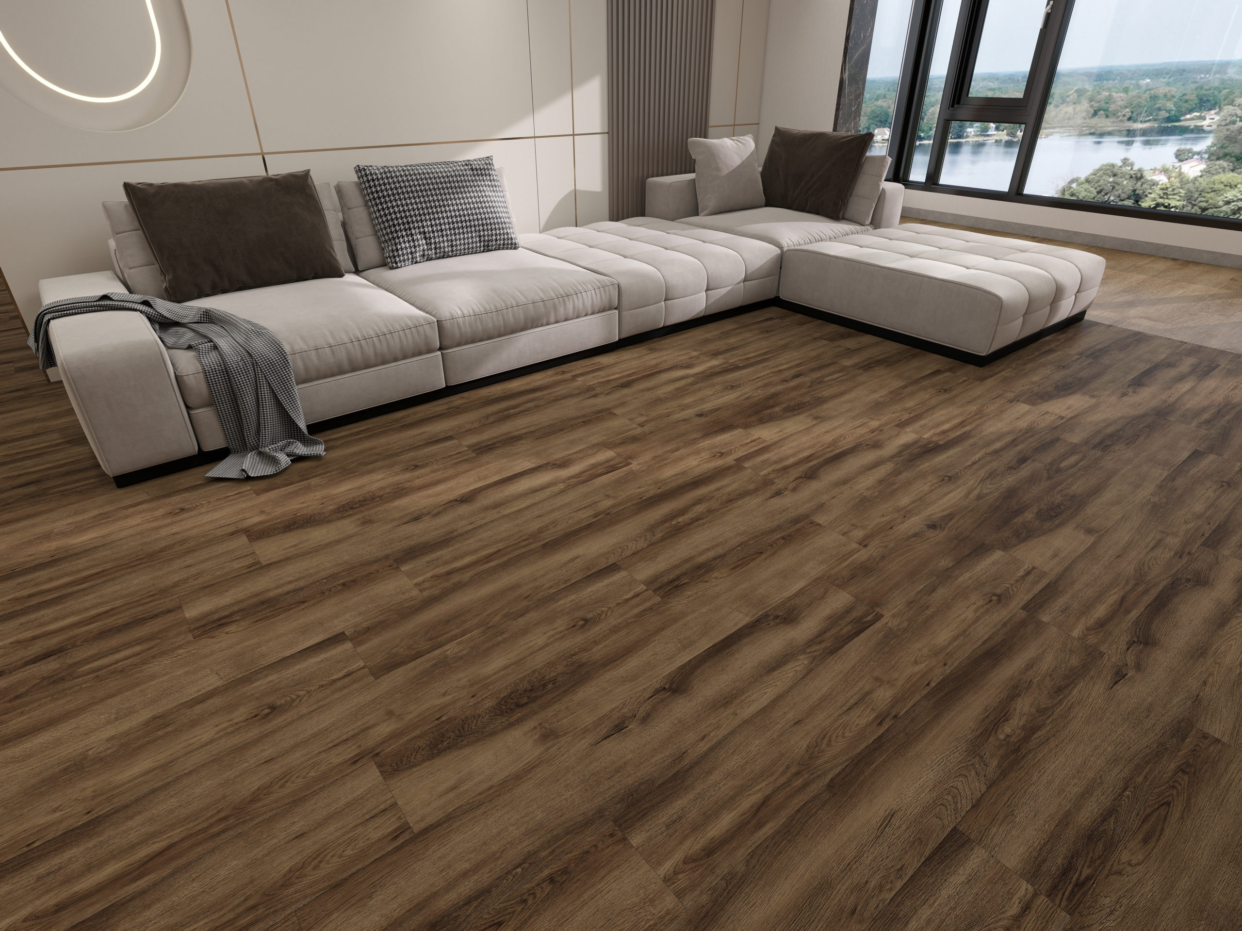 Sol SPC 8mm (sous-couche 1,5mm intégrée): Nogal (Noyer) - 1220 x 181mm