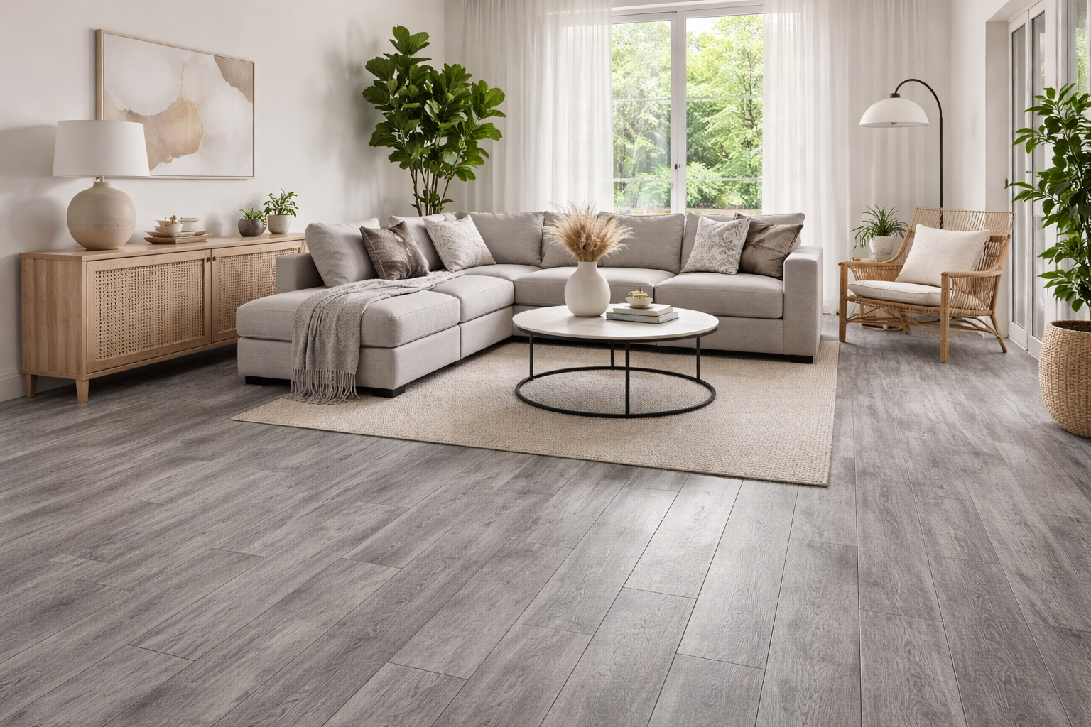 Sol SPC 8mm (sous-couche 1,5mm intégrée): Chêne Gris - 1220 x 181mm